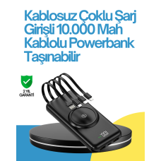 10000mAh Kablosuz ve Hızlı Şarj Destekli Powerbank – Taşınabilir Şarj Gücü - Lisinya