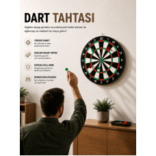 17 İnç Dart Tahtası Sağlam Ahşap Gövde ve Uzun Ömürlü Kullanım - Lisinya