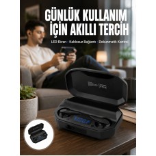 Kulak İçi Bluetooth Kulaklık Rgb Işıklı Çift Mikrofonlu iOS/Android Uyumlu BT 5.2 Yeni Nesil - Lisinya