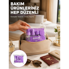 Seyahat Bakım Seti 5 Parça Sızdırmaz Şeffaf Kapaklı 30ml Yeni Nesil - Lisinya