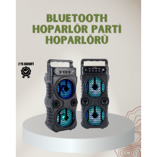 1200 mAh Şarjlı LED Işıklı Bluetooth Hoparlör – FM Radyolu, Hafıza Kart Destekli - Lisinya