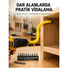 12 Parça Akrobat Bits Seti Çok Amaçlı Vidalama Dayanıklı Çelik Yeni Nesil - Lisinya