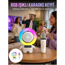 Karaoke Özellikli Astronot Bluetooth Hoparlör Kablosuz Mikrofonlu - Lisinya Karaoke Özellikli Astronot Bluetooth Hoparlör Kablosuz Mikrofonlu - Lisinya