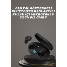 Kulaklık Dijital Göstergeli Bluetooth Bağlantılı Kablosuz Kulak İçi Mikrofonlu Dokunmatik Kontrol - Lisinya